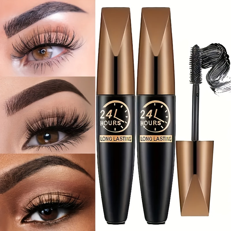 2pcs Luxury 8D Fiber Enhanced Mascara - Smudge-Proof And Long-Lasting Lash Extension Enhancer Formula | New Volume Design Volume Black Mascara, Elegant Items | Luxury Beauty Gifts for Her