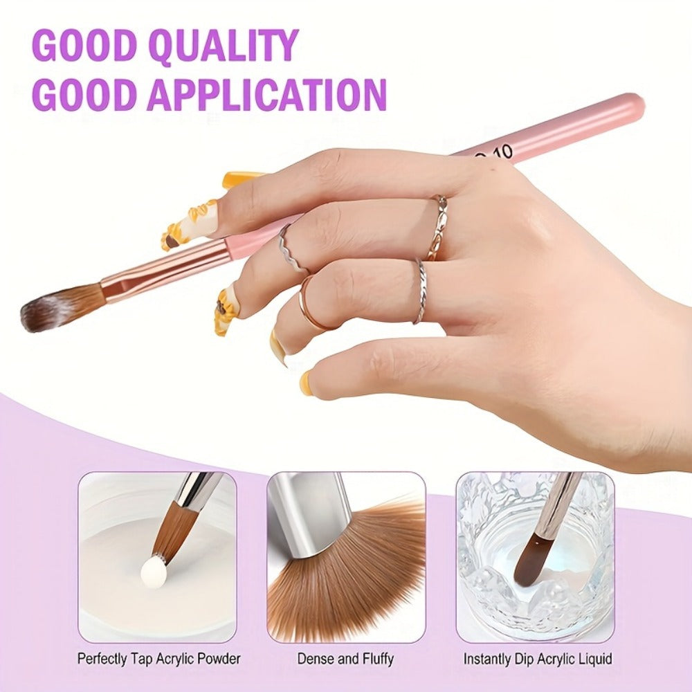120G Professional Acrylic Nail Kit by NOCIS - Complete Starter Set, Pink Acrylic Powder, Monomer Liquid, Nail Brush, Nail Forms, for Nail Extension And Salon Use - Beginner Friendly, Easy to Use, Long-Lasting, And Salon-Quality Results