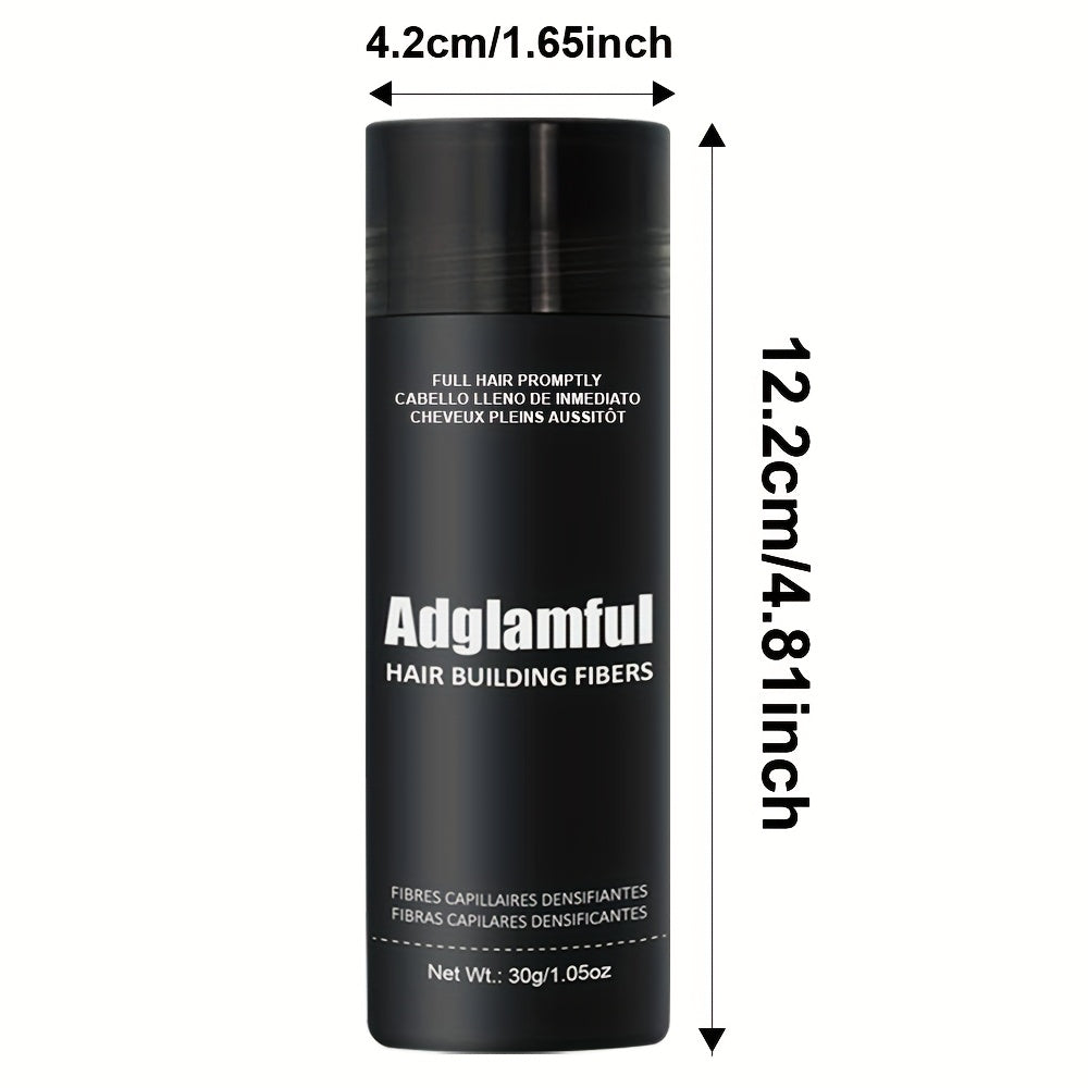 Adglamful 30g Hair Building Fibers - Unisex-adult, Normal Style, Natural Look & Feel, Concealer for Thinning Hair, Cover Hairline, Volume & Thickness Enhancement, Suitable for Dating, Volumizing Hair Fibers, Hair Building Fibers