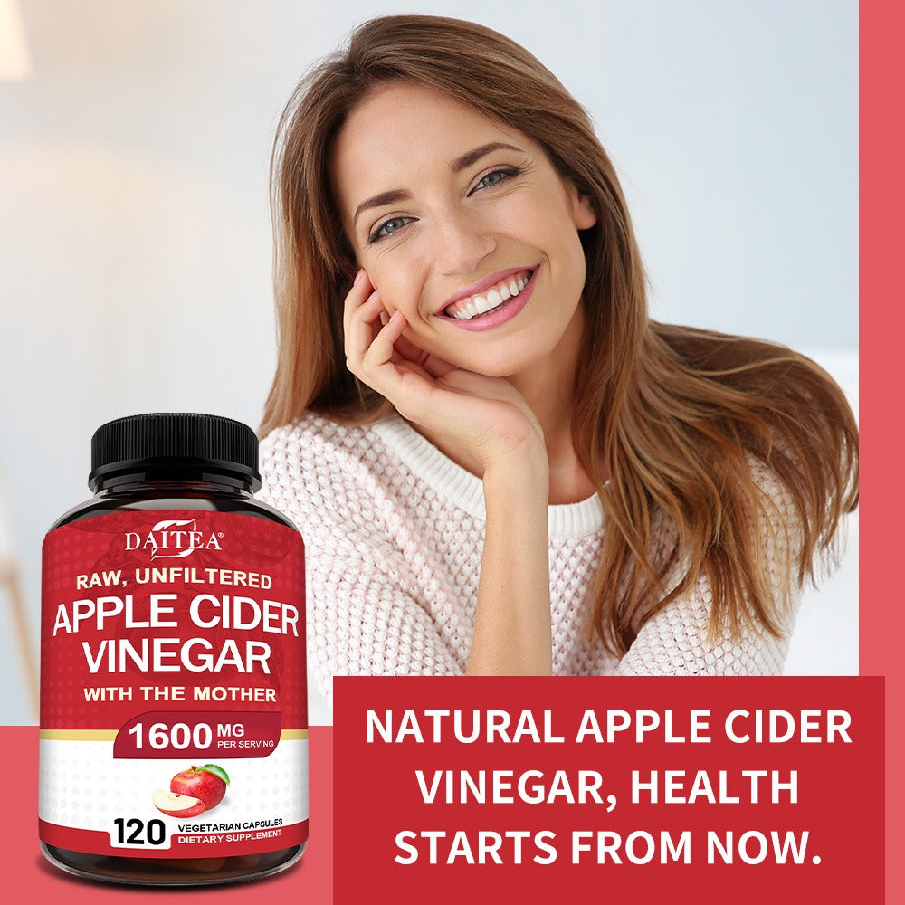 Apple Cider Vinegar Capsules 1600mg – Supports Digestion, Weight Management & Energy for Men and Women | 120 Capsules Vitamin & Mineral Blend (Optional 1/2/3 Bottles)