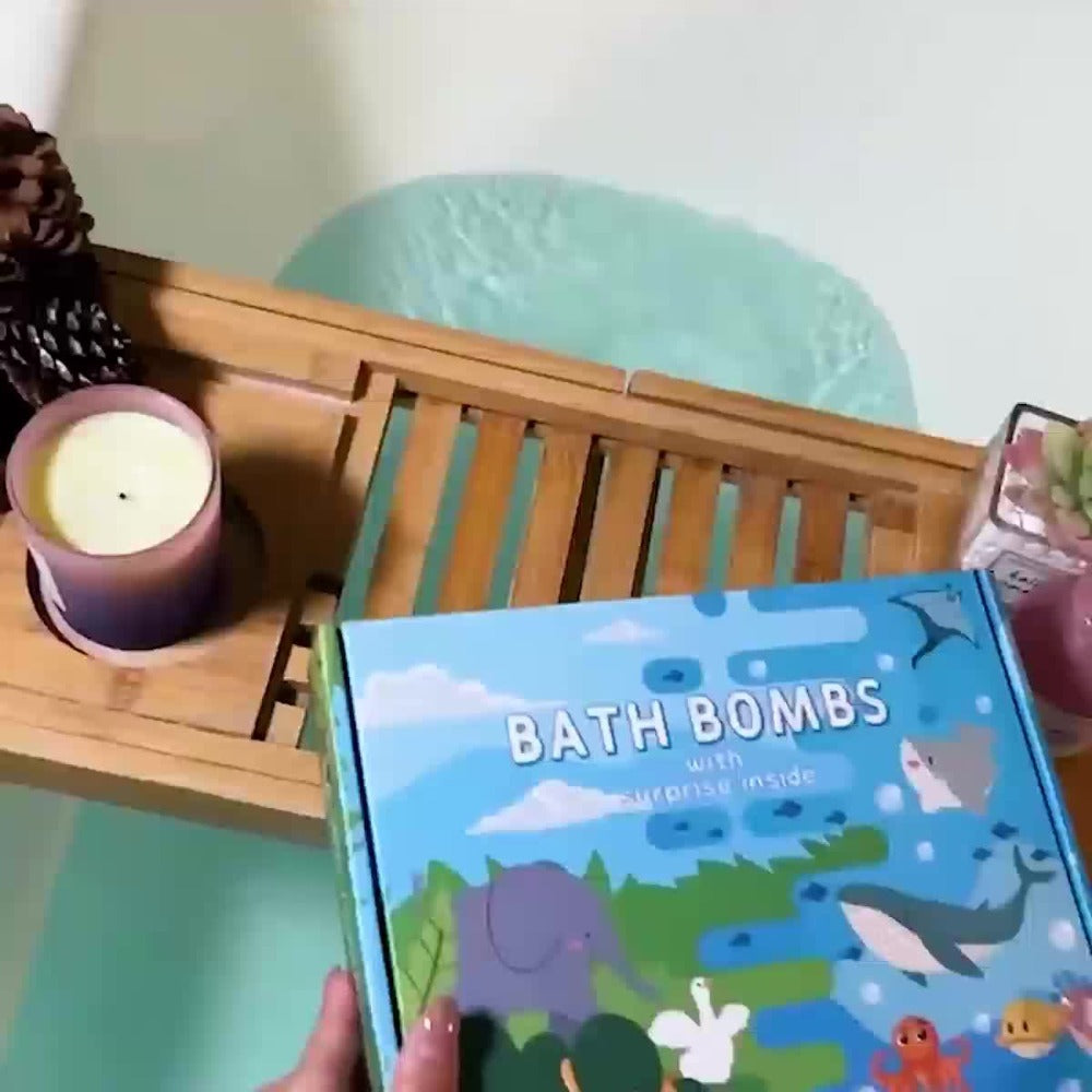 20pcs Bath Bombs with Surprise Inside - Colorful Animal & Ocean Theme, Lavender Scent, Educational Toys for Bath Time, Birthday & Easter Gifts for, Bath Toys, Playful Design, Durable Packaging