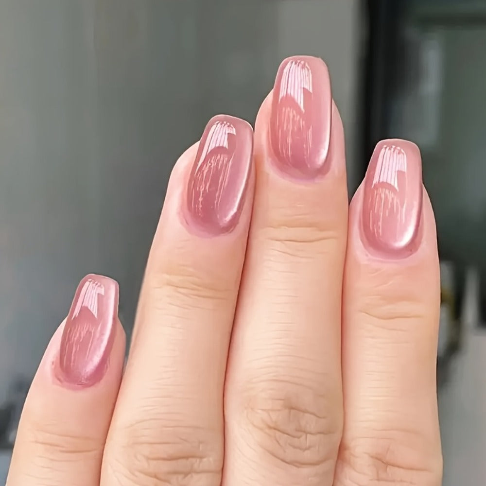 0.51oz Pink Cat Eye Magnetic Gel Nail Polish, Holographic Rainbow Gel Nail Polish, Pink Series, Removable, Suitable for and LED Light Curing Gel Nail Polish, for Nail Art Design, Ideal for Nail Salons and DIY at Home
