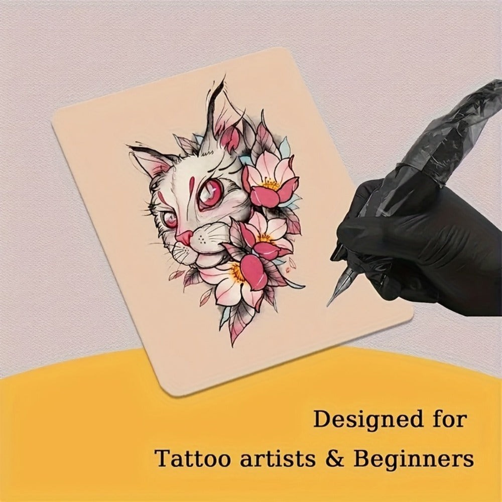 Silicone Tattoo Practice Skin, Double-Sided Practice, Can Be Bent for Use, Simulates The Curvature of The Skin - Great for Eyebrows, Lips And Tattoo Designs, Tattoo Skin Practice, Great Practice Feel for Tattoo Artists And Beginners!