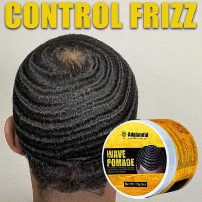 Wave Pomade for Men — Wave Control Defining Cream for Layered Waves, Volume & Texture | Non-Greasy, Water-Soluble, No Residue | Easy to Style & Maintain Natural Waves