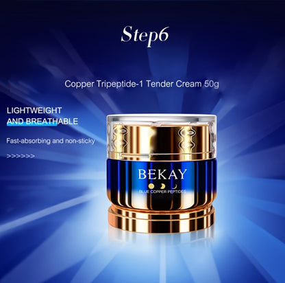 Skincare Gift Set Blue Copper Peptide & Astragalus 12pcs Box - Day Night Cream Sleep Mask Firming Brightening for All Skin Types - Valentine's Day Gift for Women