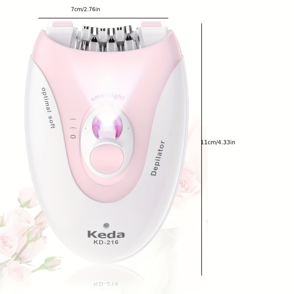 HATTEKER Women' 2-Speed Rechargeable Electric Epilator & Portable Hair Remover with USB-Powered, Stainless Steel Blades & Ergonomic Design for Painless Shaving - Suitable for Legs, Bikini, Face Epilation, Shaver