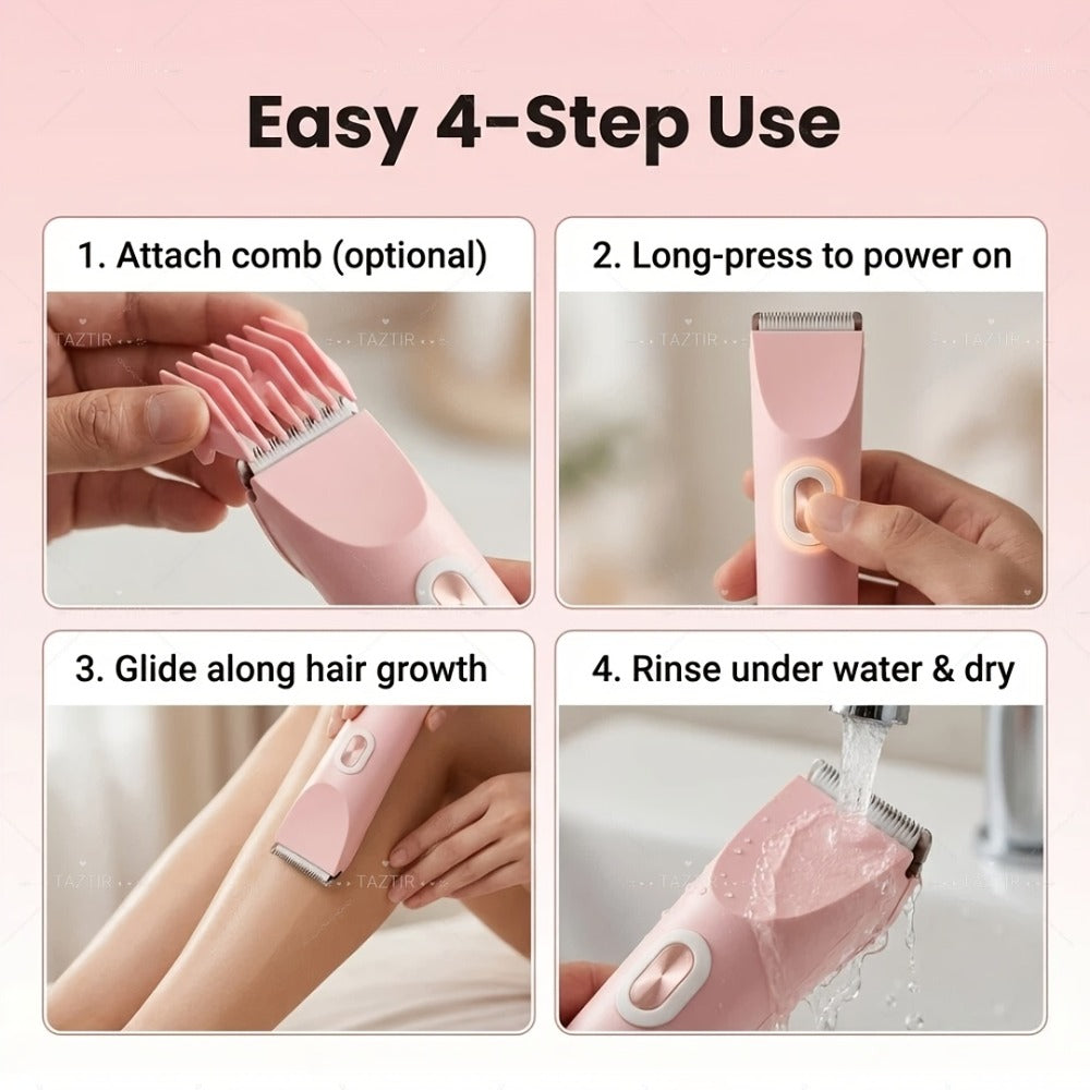 1pc Dual-Head Electric Hair Trimmer for Women, Rechargeable Lithium Battery, USB Charging, Multipurpose Bikini Razor and Face Shaver for Arms, Thighs, Body with Rechargeable Lithium Battery, USB Charging, for Ideal New Year Gift