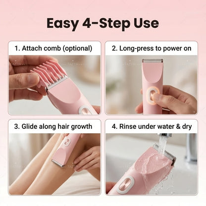 Electric Hair Trimmer for Women Dual Head Bikini Razor Face Body Shaver USB Rechargeable Multipurpose Hair Removal Tool Arms Legs Underarm