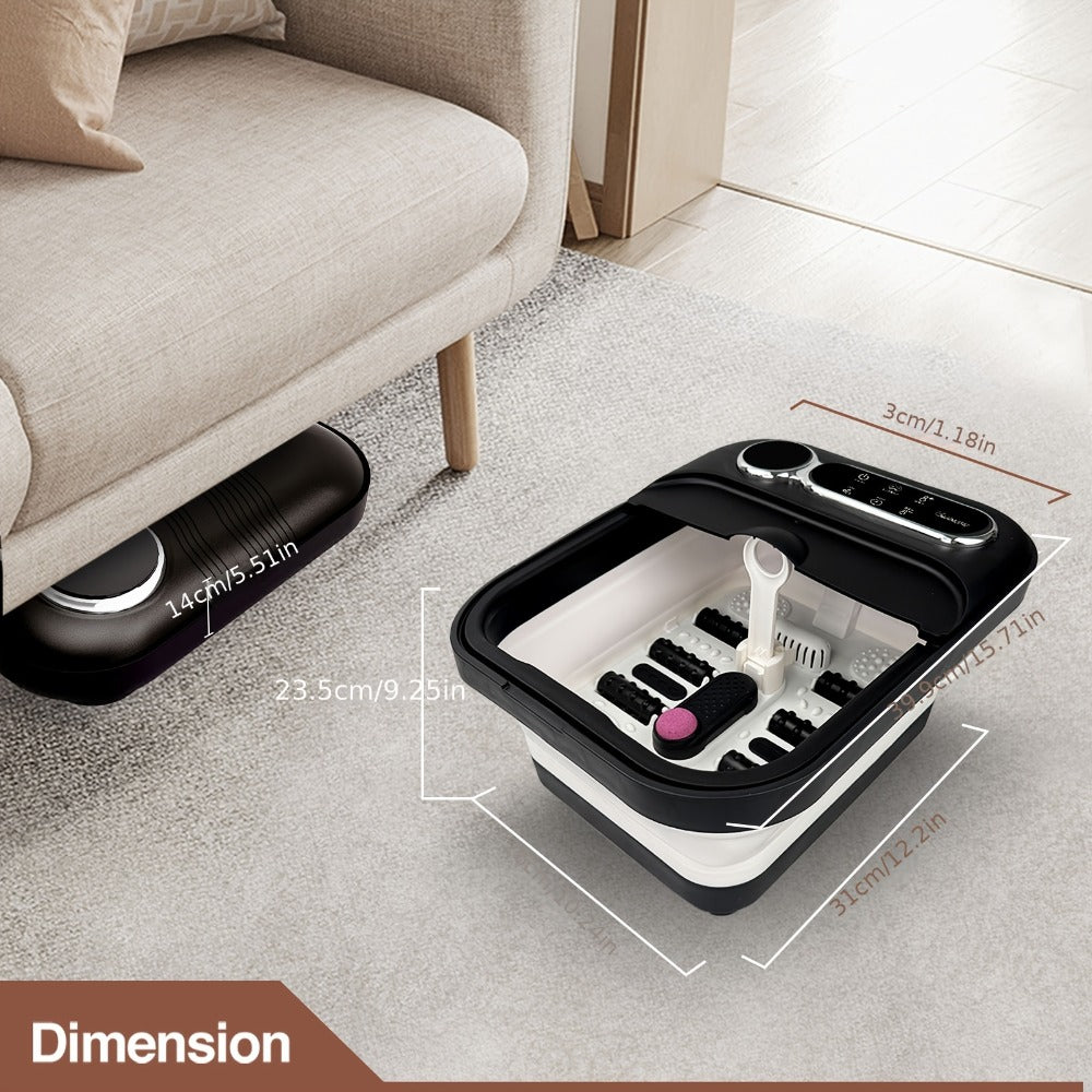 Collapsible Foot Spa And Massager With Heater And Temperature Control, Foot Bath Bowl With Bubbles, Six Massage Rollers, Vibration And Red Light, Foot Soak. Best Mothers Day Gifts