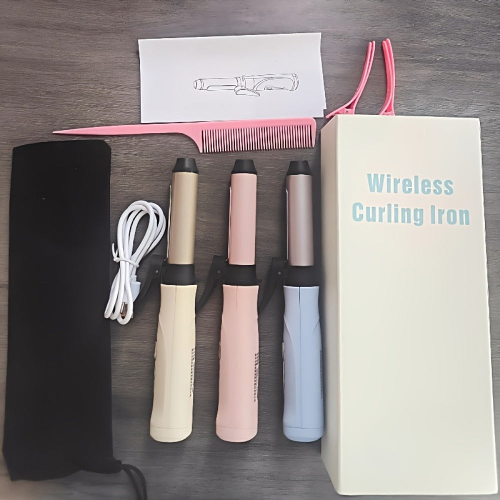 Portable Wireless Mini Hair Curling Iron Long Lasting Style Airy Bangs Big Wave Permanent Hairdressing Tools Additions for Students