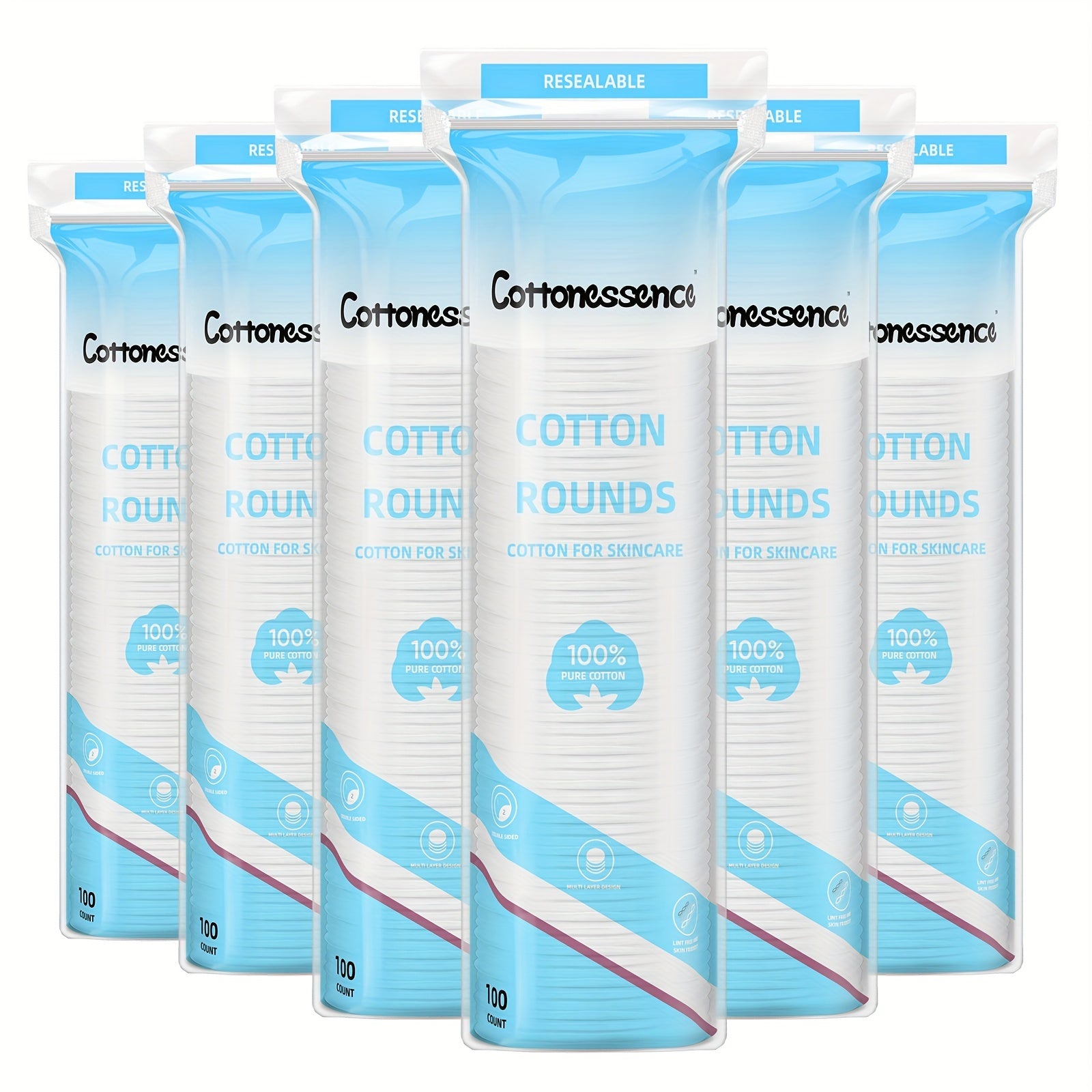 [Makeup Remover Pads] Cottonessence 600count Exquisite Makeup Rounds,Soft,Hypoallergenic and absorbent, 360-degree circular locking edge,Lint-Free Edge Sealing,Unscented,,Makeup Remover Pads, disposable pads for beauty and the delicate girls