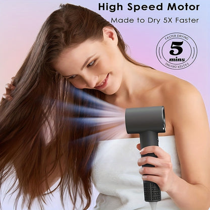 High-Speed Ionic Hair Dryer 110,000 RPM Brushless Motor — 500 Million Negative Ions, Ultra-Lightweight & Quiet Blow Dryer for Women, Smart Temp Control, Travel & Home