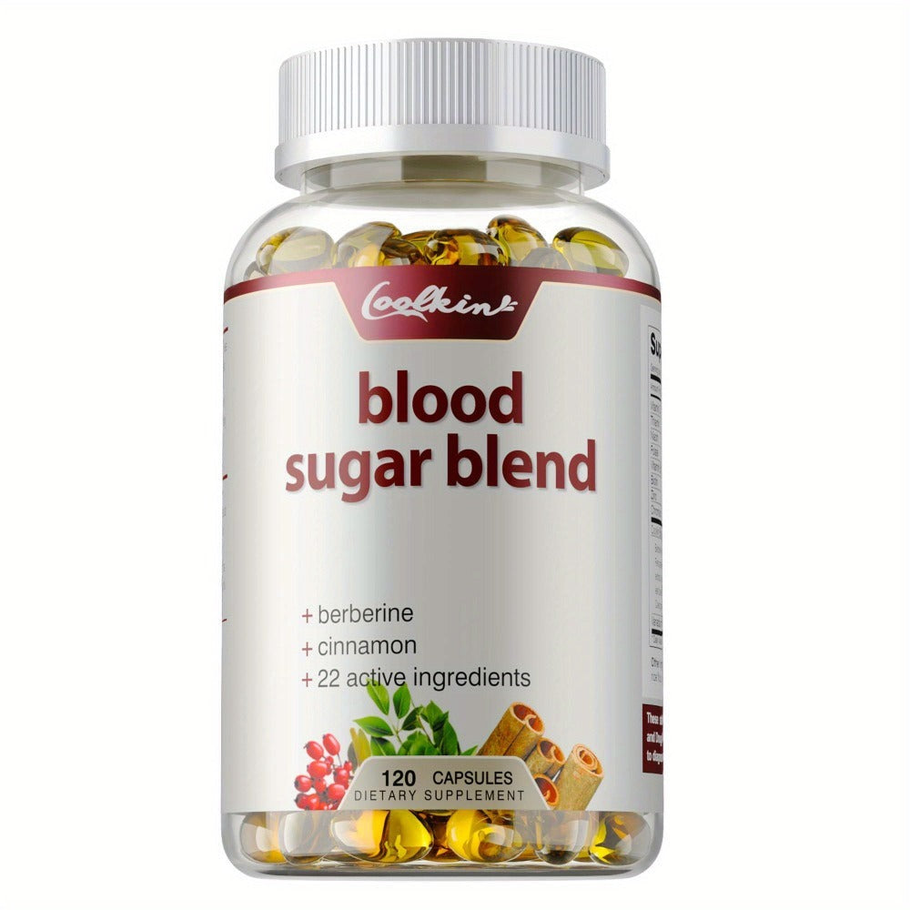 Blood Sugar Blend - with Berberine HCL, Cinnamon, Coq10, Turmeric, Alpha Lipoic Acid, Support Healthy Blood Sugar Levels - 120pcs