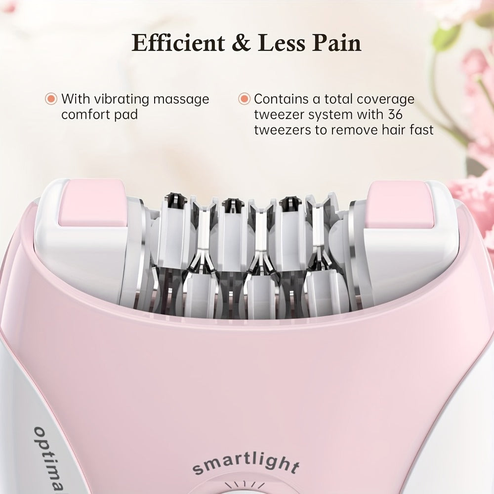 HATTEKER Women' 2-Speed Rechargeable Electric Epilator & Portable Hair Remover with USB-Powered, Stainless Steel Blades & Ergonomic Design for Painless Shaving - Suitable for Legs, Bikini, Face Epilation, Shaver
