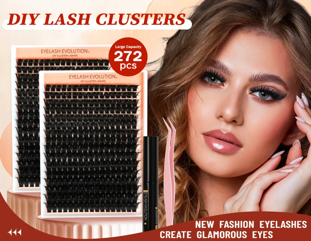 100D/100D Set Volumised Cluster Lashes Single Cluster Lash Extensions Soft & Reusable DIY Cluster Lash Extension Kit Packaging Random