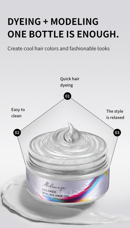 Temporary Hair Dye Color Wax 3.53oz — Non-Damaging Easy Wash Hair Color for Halloween, Carnival & Festival Styling, Mixable Shades, Natural Hold Not Stiff, 9 Colors