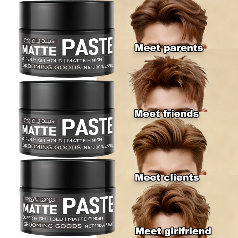Men'S Hair Paste 100G Matte Cream, Styling, Hair Gel Product, Non Greasy, Hair Salon Style, Easy Operation, Easy to Carry, Hair Product