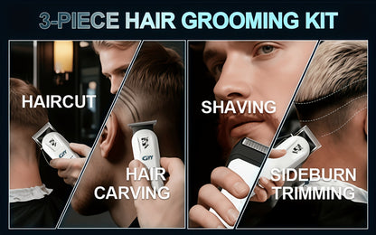 Professional Hair Clipper Kit for Home & Salon — Stainless Steel Blade, Digital Display, USB Rechargeable Hair Cutting Set, Upgraded Scissors Included, Gift for Father’s Day, Birthday & Holidays