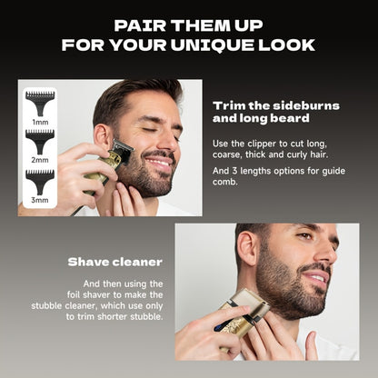 Foil Shaver for Men — Electric Razor, Beard & Mustache Trimmer, Cordless Head Shaver for Bald Men | Barber Shears Haircutting Kit | Father's Day Gift for Dad