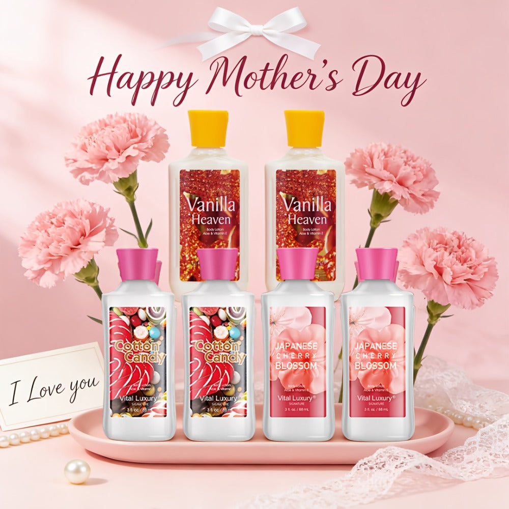 Body Lotion Moisturizing Hand Cream with Vitamin C & Glycerin - Multiple Scents Japanese Cherry Blossom Vanilla Cotton Candy Deep Hydrating Lotion for Dry Skin All Skin Types Women Men