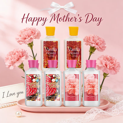 Body Lotion Moisturizing Hand Cream with Vitamin C & Glycerin - Multiple Scents Japanese Cherry Blossom Vanilla Cotton Candy Deep Hydrating Lotion for Dry Skin All Skin Types Women Men