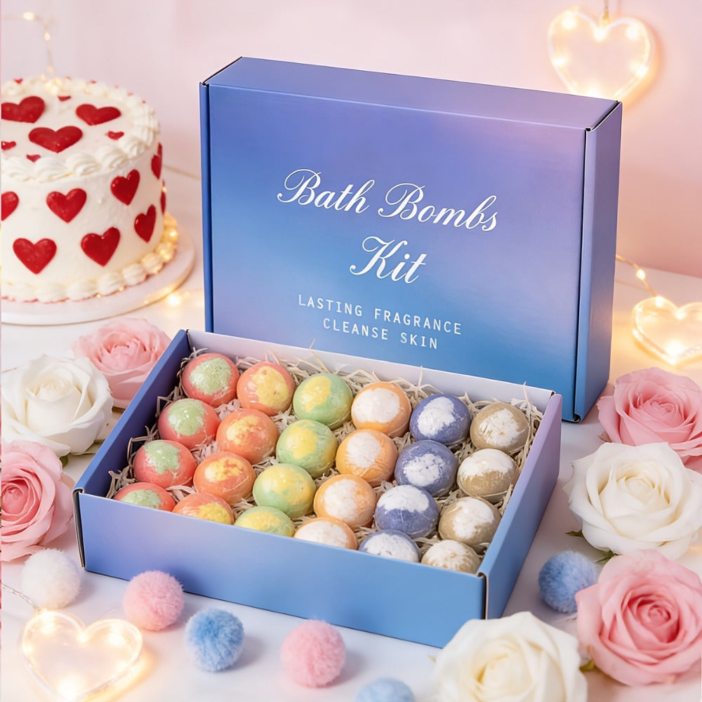 A New Set Of 24 Bath Bombs Handmade Bubble Bath Fizzes Rich In Essential Oils, Perfect For Wife Girlfriend Sisters On Birthday Christmas Halloween Anniversary Best For Festival Gift