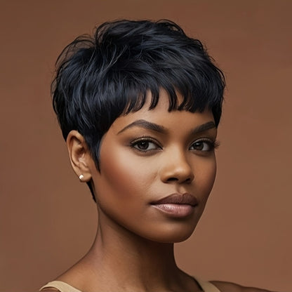 Colorful Wig with Bangs for Women Short Wavy 4 Inch Synthetic 5 Colors Red Black Green Blue Orange Halloween Costume Christmas Party Cosplay Daily Wear