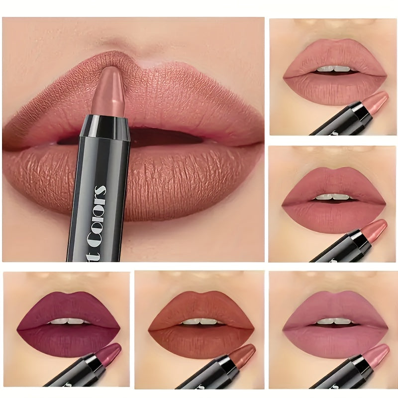 6pcs/set Velvet Matte Lipstick - 24HR Intense Color, Moisturizing And Smudge-proof, Fashionable Shades - The Best Gift for Women!