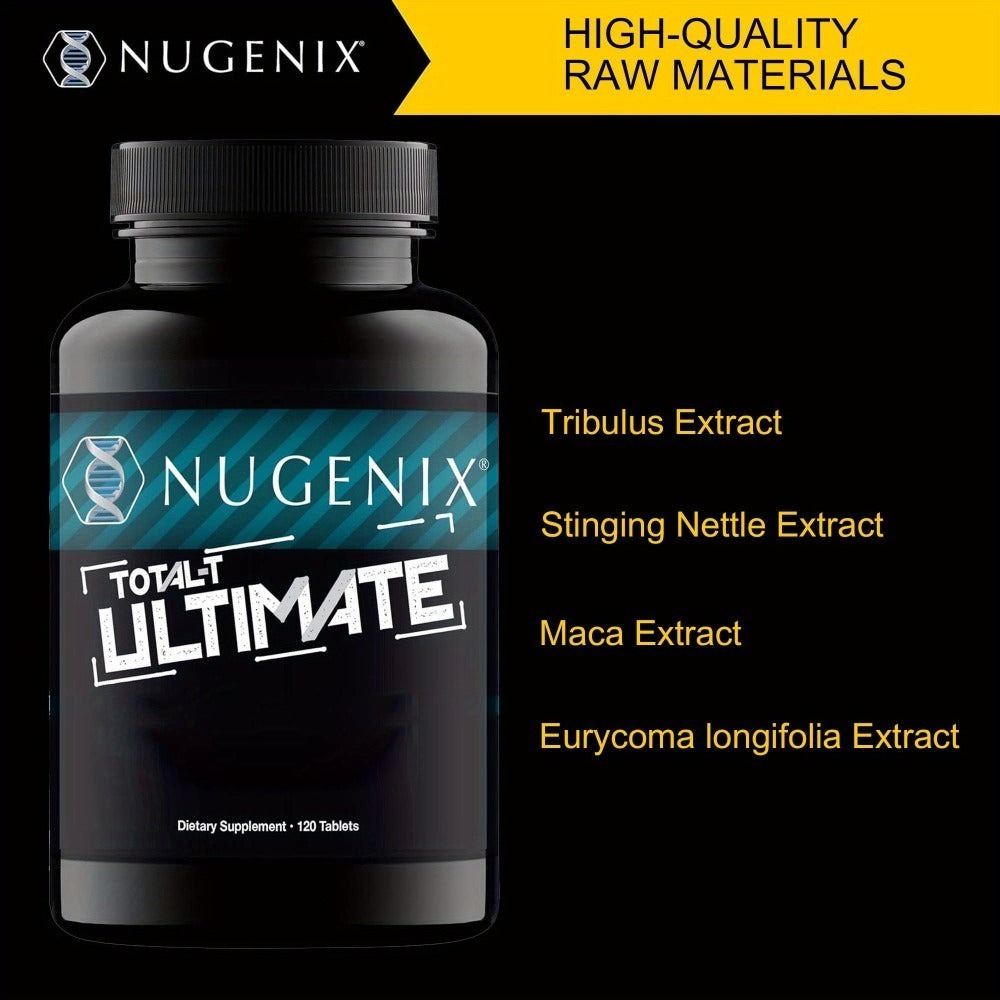 2 bottles - Total-T Ultimate - with D-Aspartic Acid, Horny Goat Weed, Tribulus, Maca, Stinging Nettle, Mood, Muscle Health