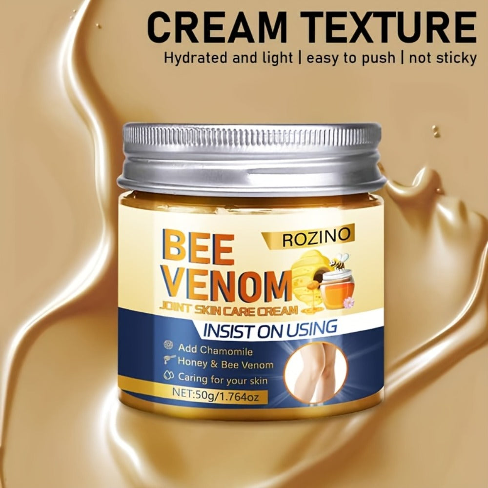 50g*5pcs Bee Venom Joint Skin Care Cream, Powerful Moisturizing And Hydrating, Joint Care, Smooth, Brightening, Fine, Suitable for Arms, Legs, Ankles, Knee, Joint Care, Unisex
