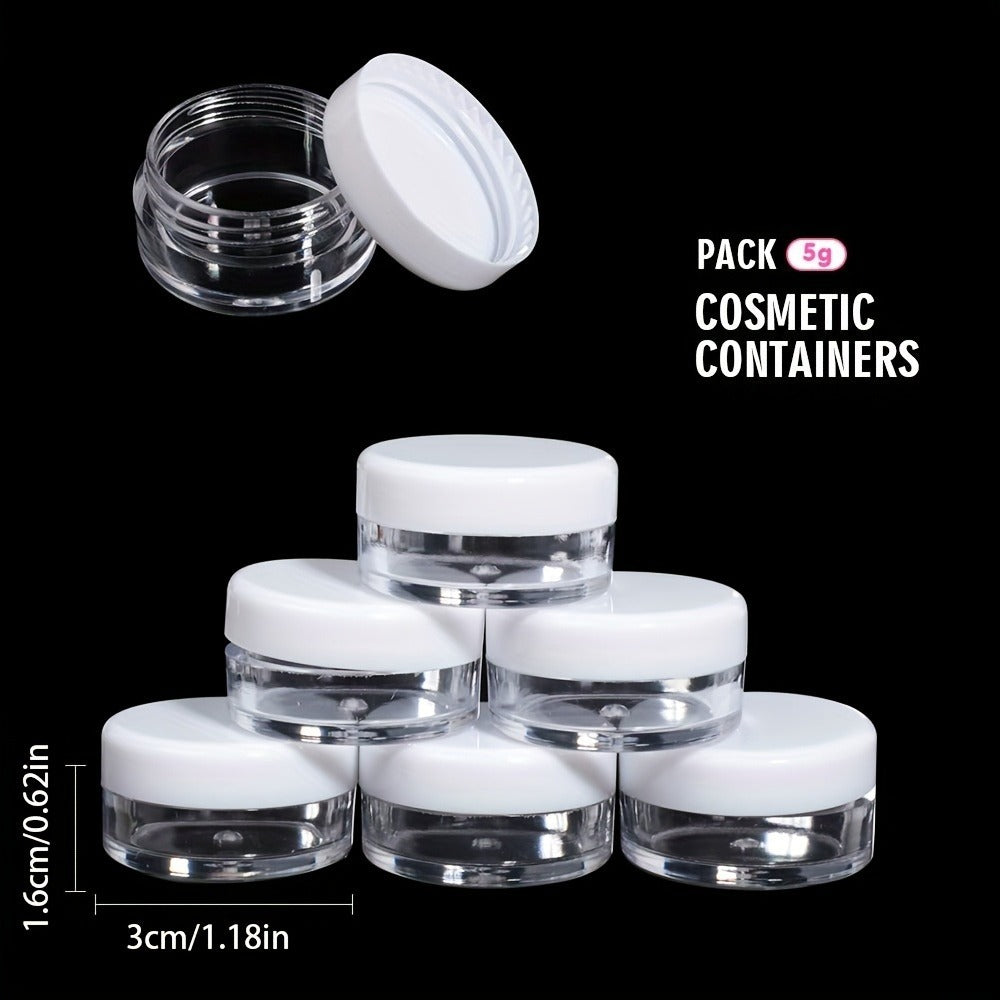 60 Mini Cans, 5g Plastic Cosmetic Cans, Bottles, Round Cans, Plastic Containers with Lids, Travel Essentials Cosmetic Cans, Mini Bottles