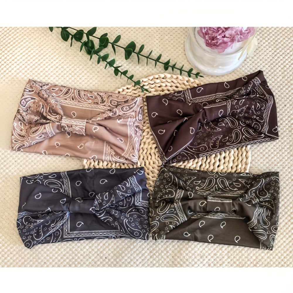Headbands for Women 8 Pack Wide Floral Turban Head Bands Non-Slip Elastic Boho Hair Wrap for Sports Yoga Running Workout Sweatband Fashion Hair Accessories for Women Men Daily Use Gift Set