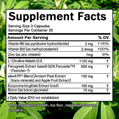 Testosterone Support Supplement for Men Total-T - Supports Free and Total Testosterone Levels, Natural Male Vitality & Strength Formula - 90 Tablets