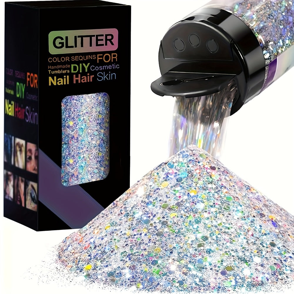 4 Boxes of Mixed Holographic Chunky Glitter, 200g Mixed Laser Diamond Metallic Flakes for Crafts, Epoxy Resin Glass Cups Scrapbooking Festive Decorations Art Ornaments, Scrapbooking Supplies, Tumbler Decoration, Shiny Flakes, Sparkling Accents