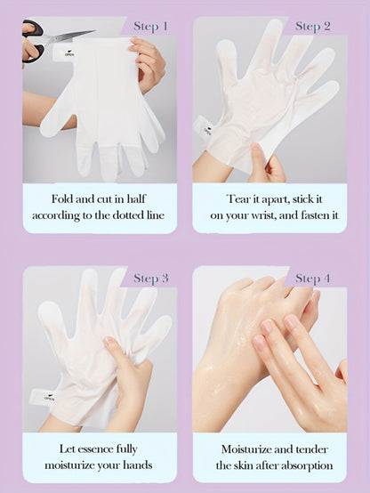 Lavender Hand Mask Moisturizing Spa Gloves 4/8 Pairs - Glycerin & Natural Essential Oil Hand Treatment, Hypoallergenic Individually Wrapped, Hand Care Gift for Women