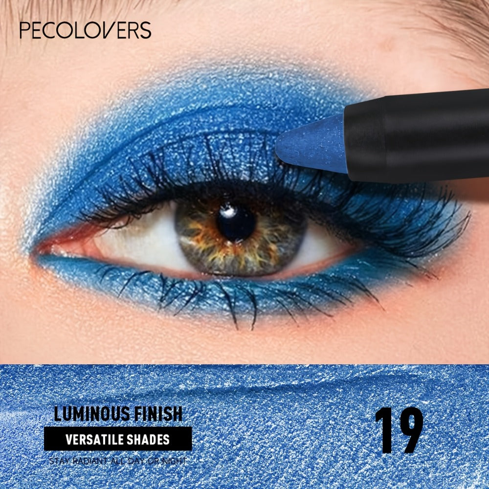 Eyeshadow Stick Set 6pcs Dual-Tipped with Brush Shimmer Glitter Eye Contouring Highlighting Pencil Multicolor Easy Apply Eye Makeup Kit