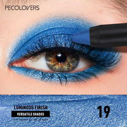 Eyeshadow Stick Set 6pcs Dual-Tipped with Brush Shimmer Glitter Eye Contouring Highlighting Pencil Multicolor Easy Apply Eye Makeup Kit