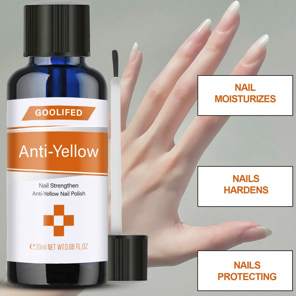 Nail Strengthening Liquid – Anti-Yellowing Extra Strong Formula, Softens & Moisturizes Nails & Cuticles, Keeps Nails Smooth & Shiny, Daily Care for Men & Women