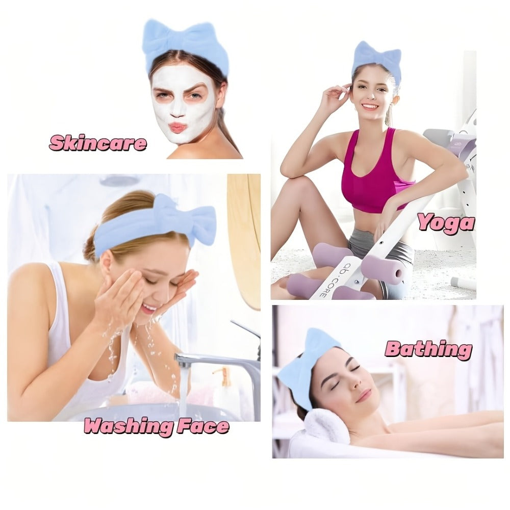 7pcs Facial Cleansing Set, Deep Cleansing Beauty SpaMask Brush Set, Soft Velvet Headband, Hair Tie Set, GentleScrub Brush, Detailing Facial Brush, Portable SkinCare Tool with Wash Bag for Women