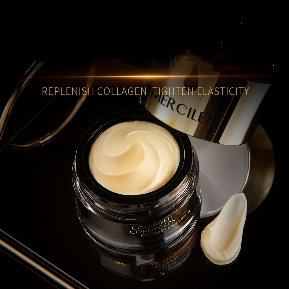 Mercilen Collagen Cordyceps Moisturizing Cream - 50g, Plant-Based Squalane & Glycerin, Alcohol-Free, Ideal for Normal to Sensitive Skin, Moisturizing Face Cream|Sensitive Skin Care Plant Extract Cream, Skincare