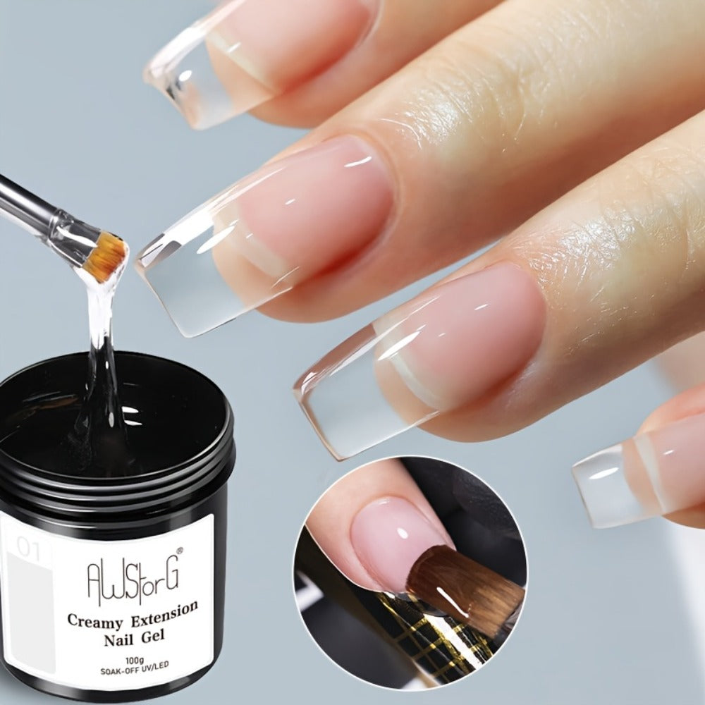 Awstorg 3pcs/Set 100G Clear Creamy Building Nail Gel Nail Extension Gel Kit Hard Constructed Gel Nail Strengthener Manicure