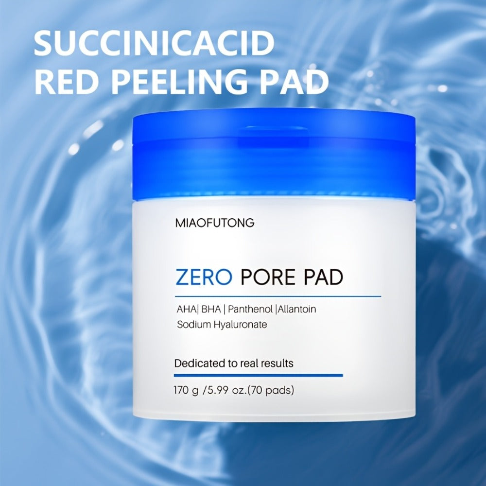 Deep Cleansing Exfoliating Essence, Zero Pore Patch -70PADS, Double Texture, Daily Physical Exfoliation || Moisturizing Wipes with Hyaluronic Acid Scrub Pad, Rose Water+camellia Moisturizing, Moisturizing Cleansing Pad Suitable for All Skin Types