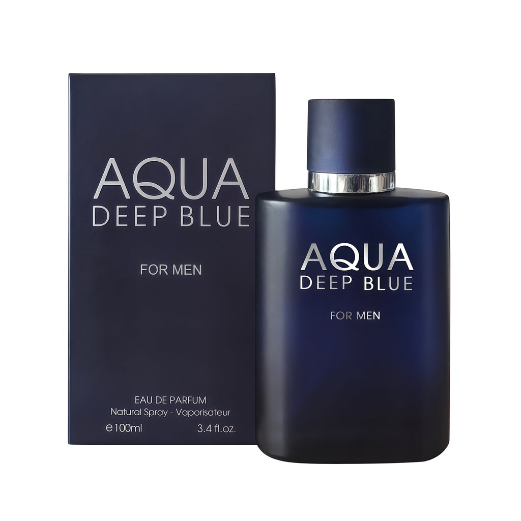 Aqua Deep Blue Cologne for Men Natural Spray Perfume Classic Scent Wonderful Father's Day Gift Eau De Toilette for Daily Use 3.4 Fluid Ounce