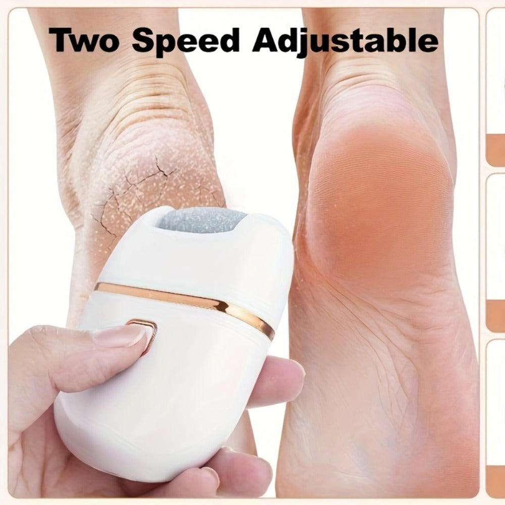 2Set 6Heads And 1Set 3Heads, Rechargeable Electric Foot Grinder for Cracked Heels & Removal - Thick Light Beige Polishing, 3Replacement Grinding Heads, 2Speed Settings, Portable And Easy to Use with USB Charging, IPX5