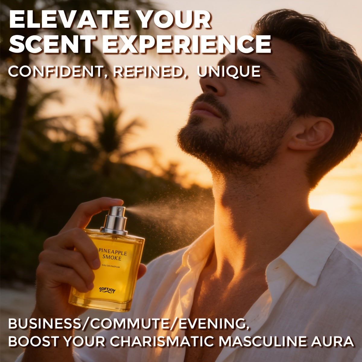 3.04oz Pineapple Smoky Eau De Parfum Men Perfume | Woody Cologne Fragrance with Pineapple, Blackcurrant, Vanilla, Birch And Ambergris, Fresh Smoky Scent Cologne - Masculine, Sophisticated, Best for Date Night, Office, Parties, Father's Day Gifts