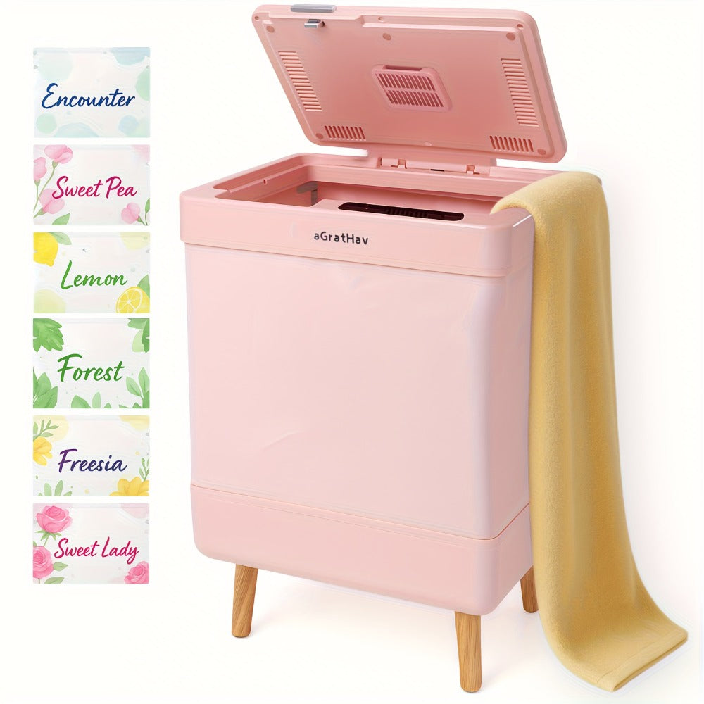 A Towel Warmer Suitable for Bathrooms, a Foldable Towel Bucket, Blanket Warmer, with a Large 35-liter Capacity for Fast. Features and Drying Modes, a Timer Function, and Comes with 6 Tablets. The Perfect Holiday Gift and a Must-have for Staying Warm!