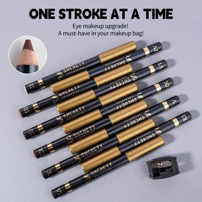 Eyeshadow Pencil Set 12pcs — Matte & Shimmer Thick Stick Foam Eye Shadow Pencils, Multi-Color Blendable Eyeliner Eyeshadow Sticks for Eye Makeup, All-in-One Eye Look