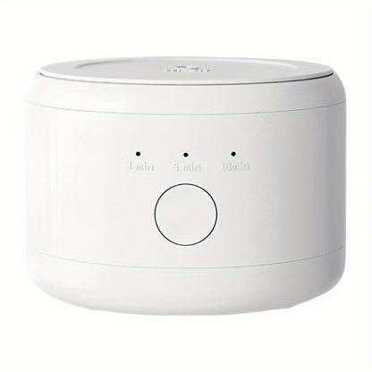 Ultrasonic Denture Cleaner Machine Electric Jewelry Glasses Cleaning Device - One-Touch USB Rechargeable 3 Speeds Auto Timer 180ml Tank Portable