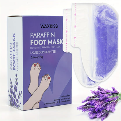Paraffin Hand & Foot Mask — WAXKISS Moisturizing Wax Mask Set, Lavender & Grapefruit Scent, Non-Greasy Skin Softening Treatment | Portable Hand Foot Care Kit