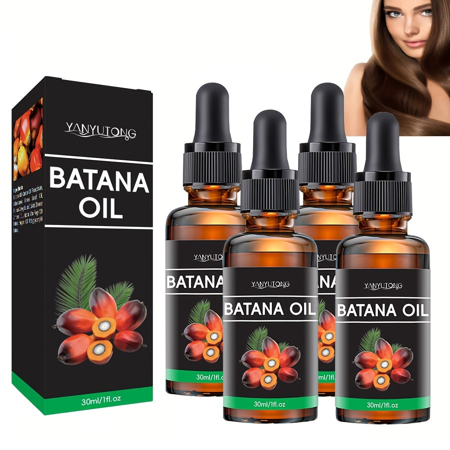 1/4pcs 30ml Batana essential oil package, used for moisturizing hair and scalp care, plant extract, lasting fragrance, wash free hair essence, ideal gift for Christmas and autumn birthdays, suitable for all types of hair